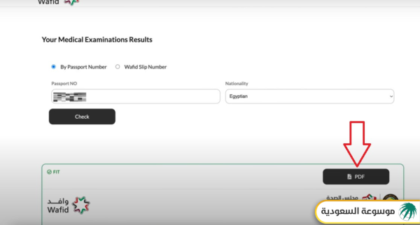 تحميل نتيجة الكشف الطبي جامكا برقم الجواز pdf